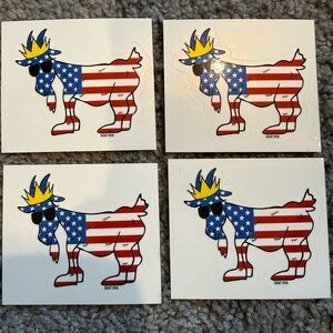 American Flag Goat Sticker - Set of 4